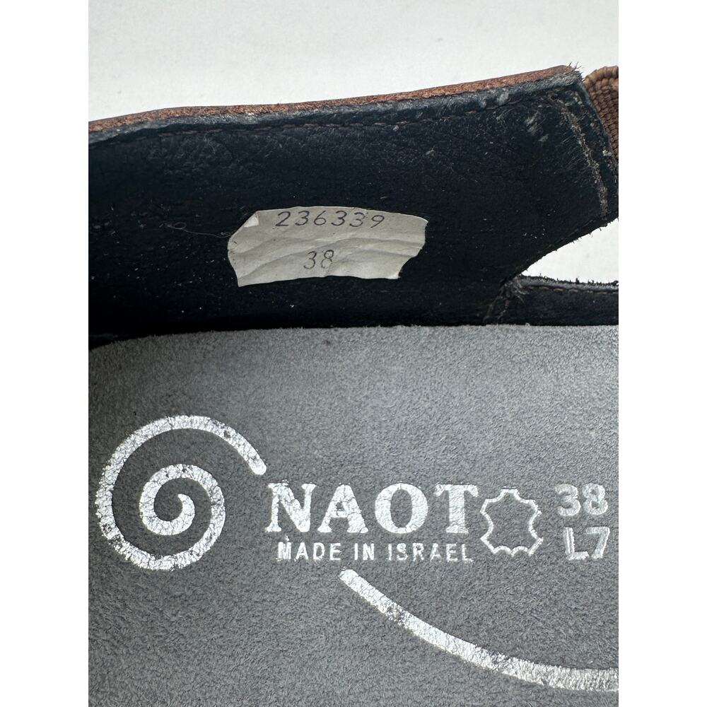 Naot Papaki Black & Cinnamon Leather Comfort Sandals Women's Sz 7 - Picture 9 of 10